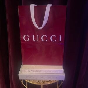 Gucci Burgundy Gift Bag with White Accents